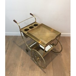 Design Brass Drinks Trolley by Josef Frank for Svenskt Tenn, Swedish Work, Circa 1950