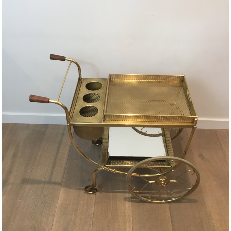 Design Brass Drinks Trolley by Josef Frank for Svenskt Tenn, Swedish Work, Circa 1950