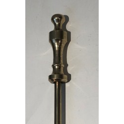 Neoclassical Brass Fireplace Tool Set, French Work, Circa 1970