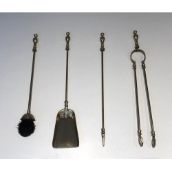 Nécessaire de Feu en Laiton de Style Néoclassique, Travail Français, Vers 1970