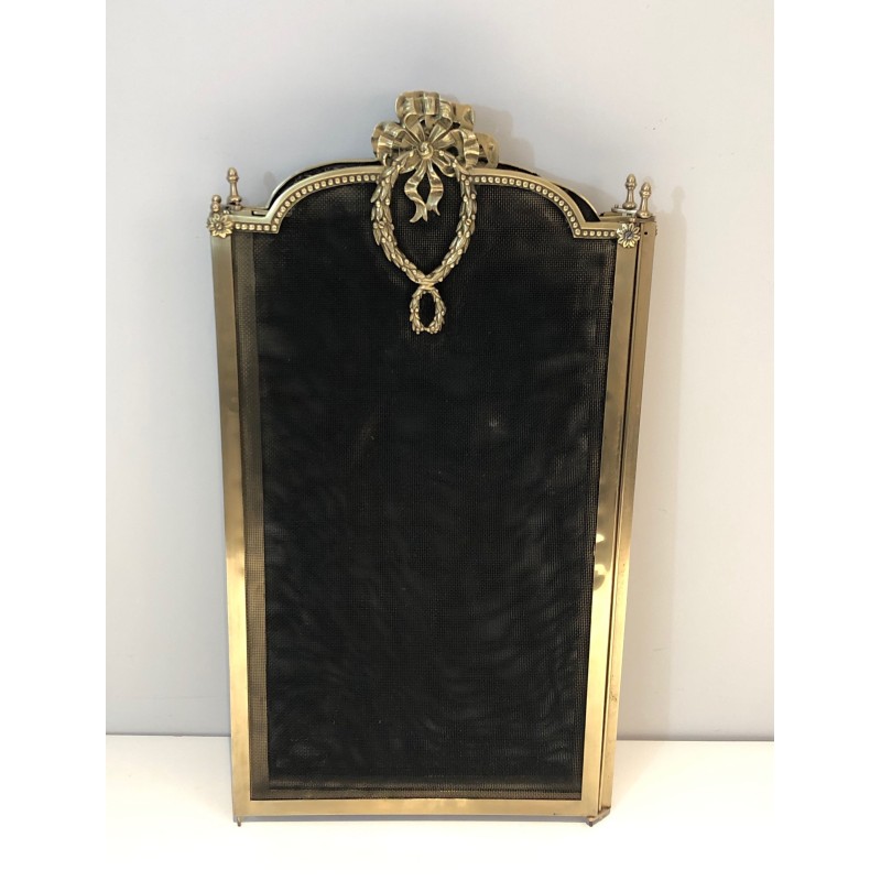 Louis the 16th Style Brass and Grilling Fireplace Screen