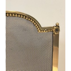 Pare-Feu en Laiton et Grillage de Style Louis XVI