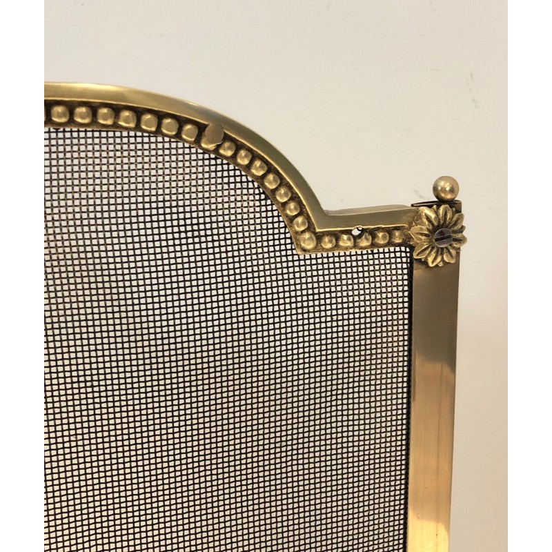 Louis the 16th Style Brass and Grilling Fireplace Screen