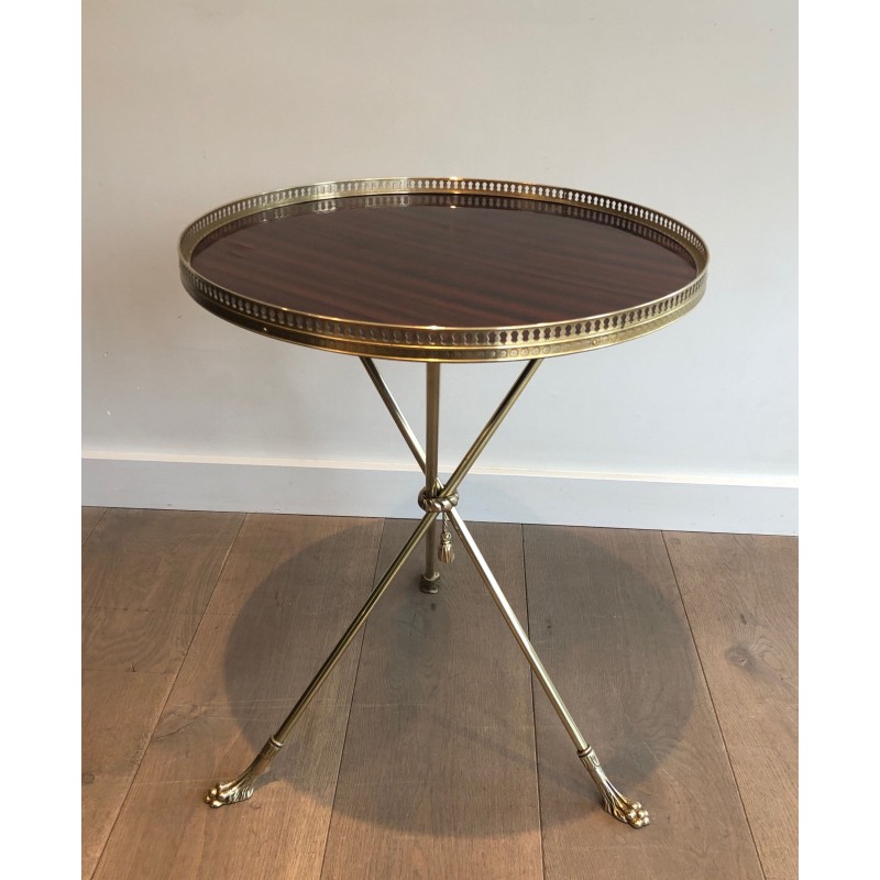 Guéridon en Laiton et Acajou de la Maison Jansen