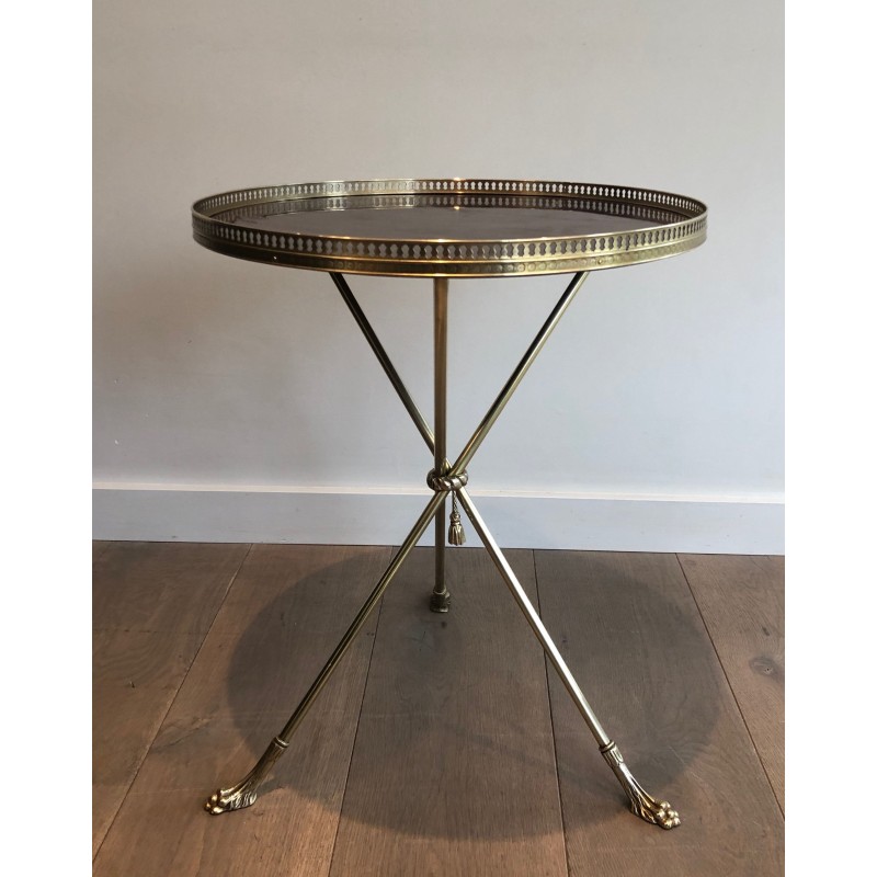 Guéridon en Laiton et Acajou de la Maison Jansen