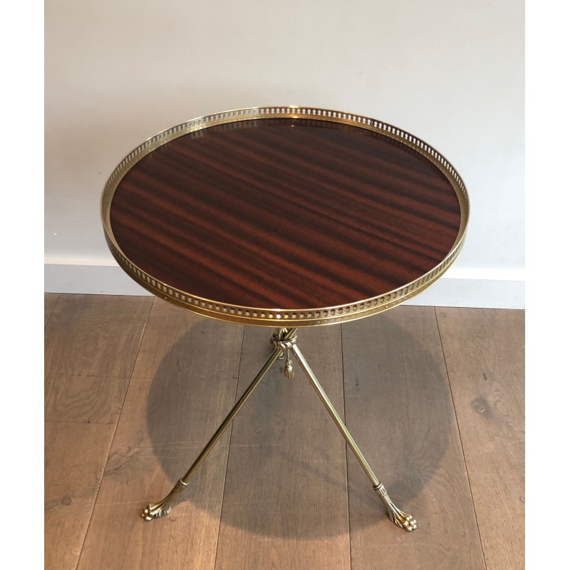 Guéridon en Laiton et Acajou de la Maison Jansen