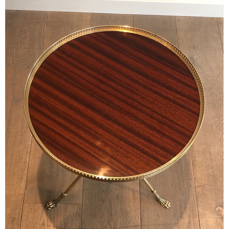 Guéridon en Laiton et Acajou de la Maison Jansen