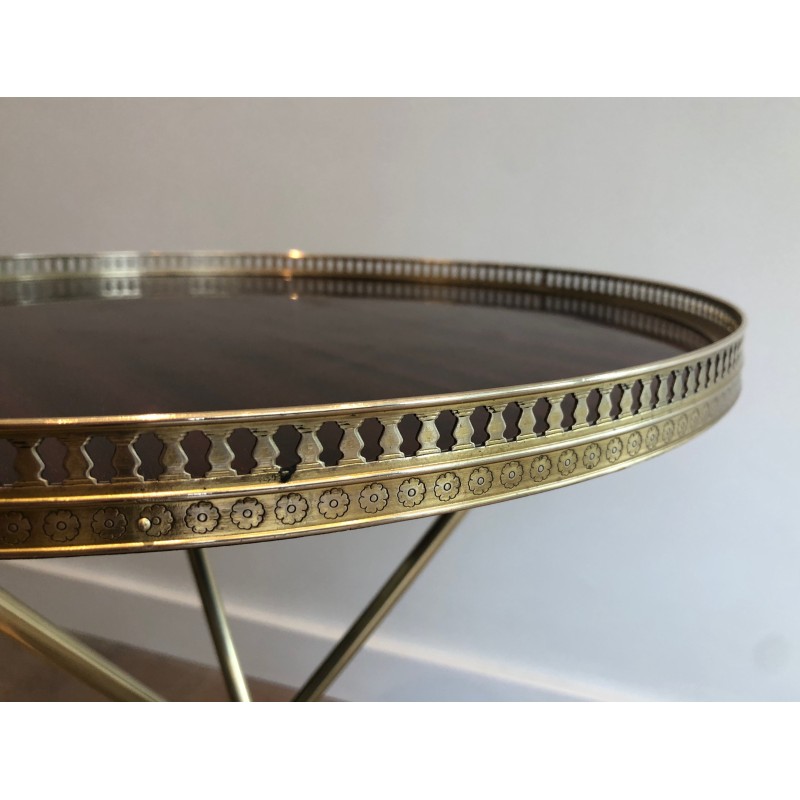 Guéridon en Laiton et Acajou de la Maison Jansen