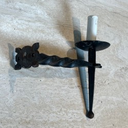 Pair of Gothic Style Wrought Iron Wall Lights