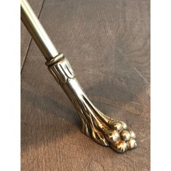 Neoclassical Brass and Mahogany Guéridon with Garland Decoration and Claw Feet, Maison Jansen, Circa 1940