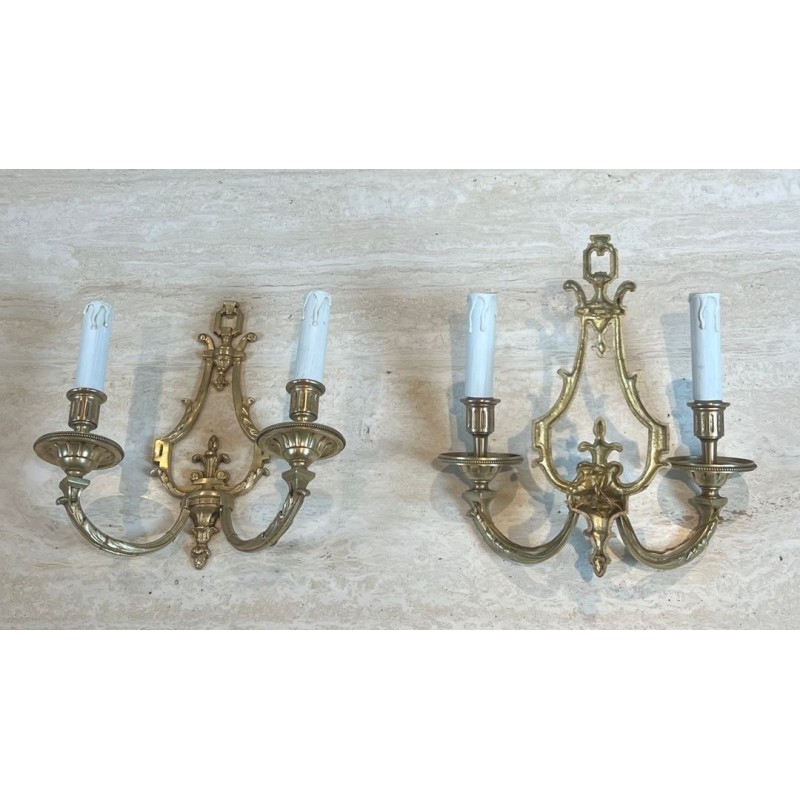 Paire d'Appliques en Bronze de Style Louis XVI de Lucien Gau