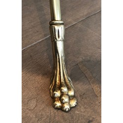 Neoclassical Brass and Mahogany Guéridon with Garland Decoration and Claw Feet, Maison Jansen, Circa 1940