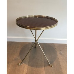 Guéridon en Laiton et Acajou de la Maison Jansen