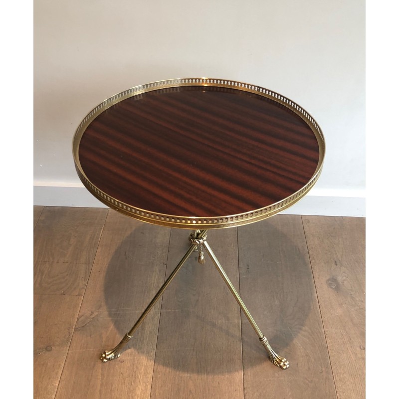 Guéridon en Laiton et Acajou de la Maison Jansen