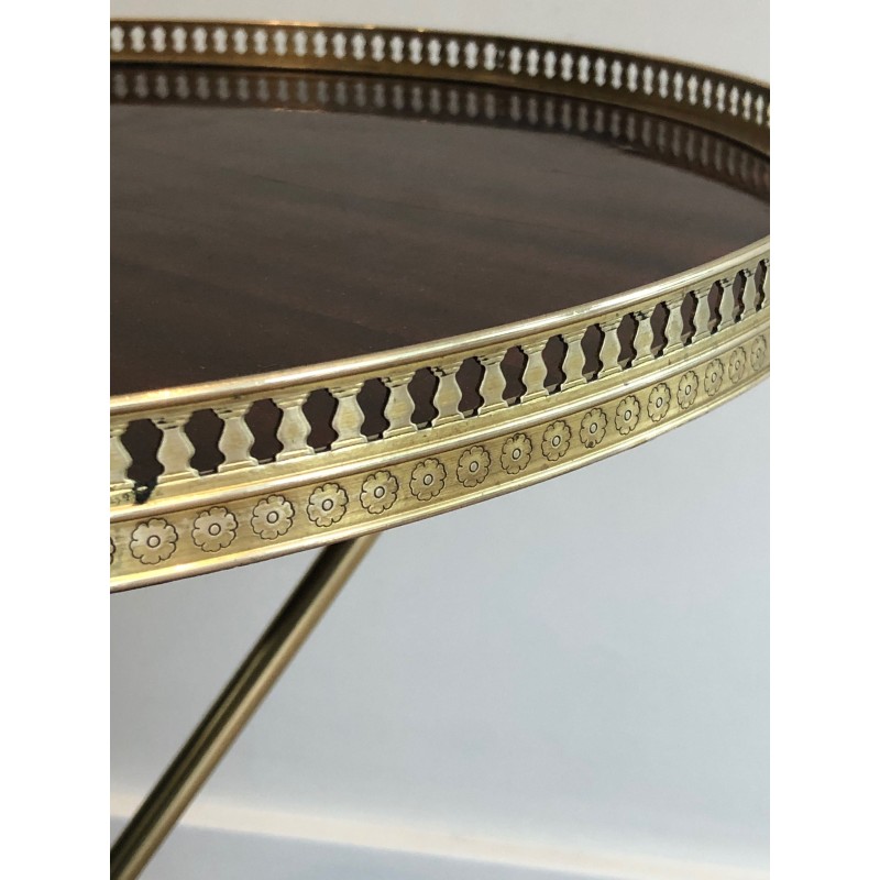 Guéridon en Laiton et Acajou de la Maison Jansen