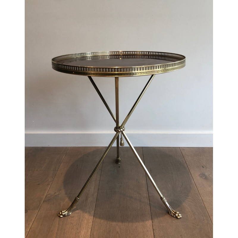 Guéridon en Laiton et Acajou de la Maison Jansen