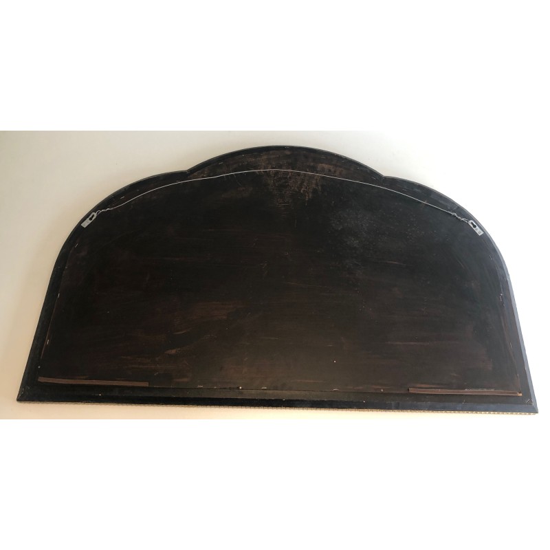 Large Multi-Faceted Mirror with Brass Garland Decoration, French Work, Circa 1970