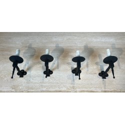 Suite de Quatre Appliques en Fer Forgé