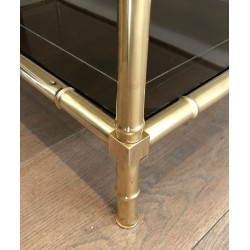Faux-Bamboo Brass Coffee Table, Attributed to Jacques Adnet, Circa 1970