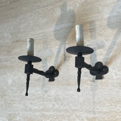 Suite de Quatre Appliques en Fer Forgé