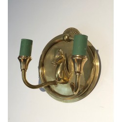 Pair of Bronze Horse-Head Wall Sconces, in the Manner of Maison Charles, Circa 1940
