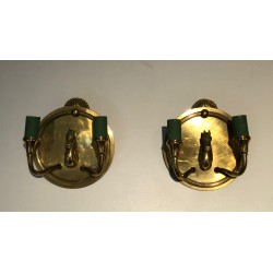 Pair of Bronze Horse-Head Wall Sconces, in the Manner of Maison Charles, Circa 1940