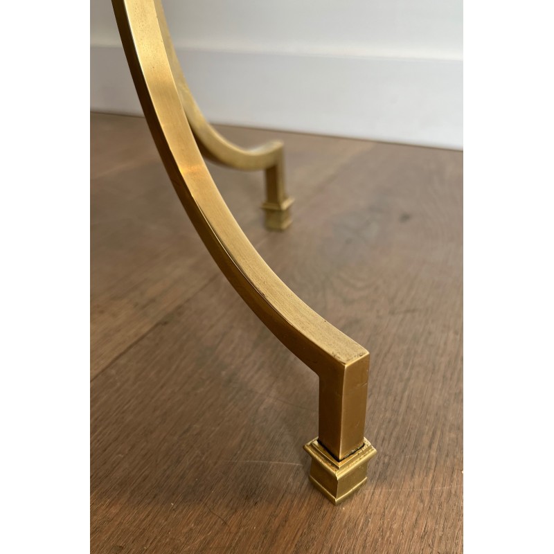Neoclassical Brass and Mahogany Tripod Guéridon, Maison Jansen, Circa 1940