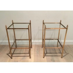 Paire de Bouts de Canapé en Laiton Attribués à la Maison Jansen