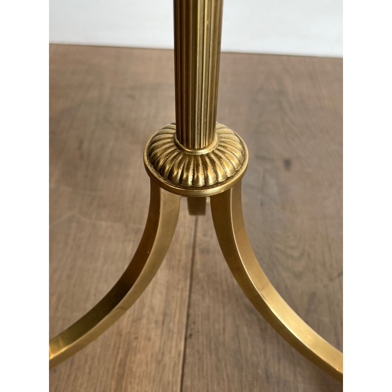 Neoclassical Brass and Mahogany Tripod Guéridon, Maison Jansen, Circa 1940