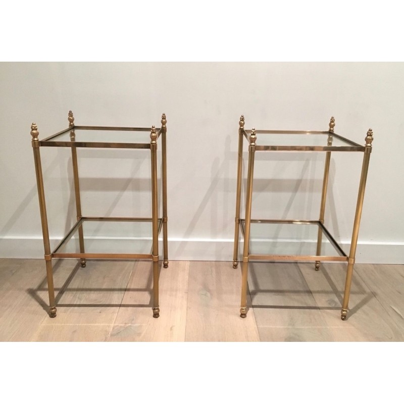 Paire de Bouts de Canapé en Laiton Attribués à la Maison Jansen