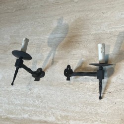 Suite de Quatre Appliques en Fer Forgé