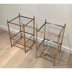 Paire de Bouts de Canapé en Laiton Attribués à la Maison Jansen