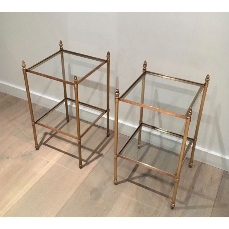 Paire de Bouts de Canapé en Laiton Attribués à la Maison Jansen