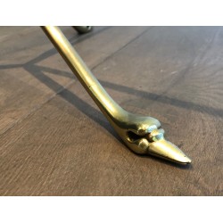 Brass Swan-Neck Tripod Coffee Table with Round Glass Top, Maison Jansen