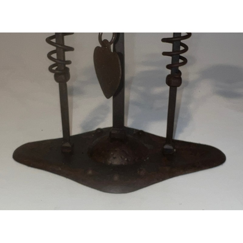 Two-Light Wrought Iron Candlestick in the Form of a Swan, French Work, Circa 1950