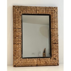 Rectangular Rope Mirror, French Work, Circa 1970