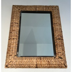 Rectangular Rope Mirror, French Work, Circa 1970