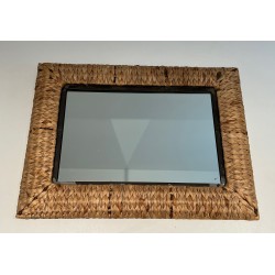 Rectangular Rope Mirror, French Work, Circa 1970
