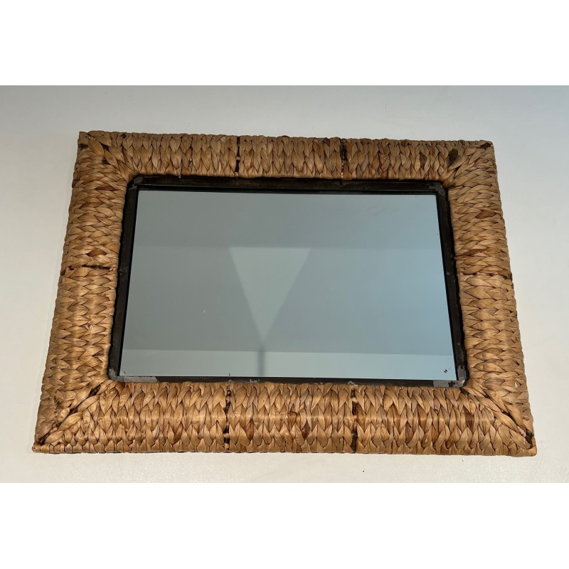 Rectangular Rope Mirror, French Work, Circa 1970