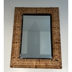 Miroir Rectangulaire en Corde, Travail Français, Vers 1970