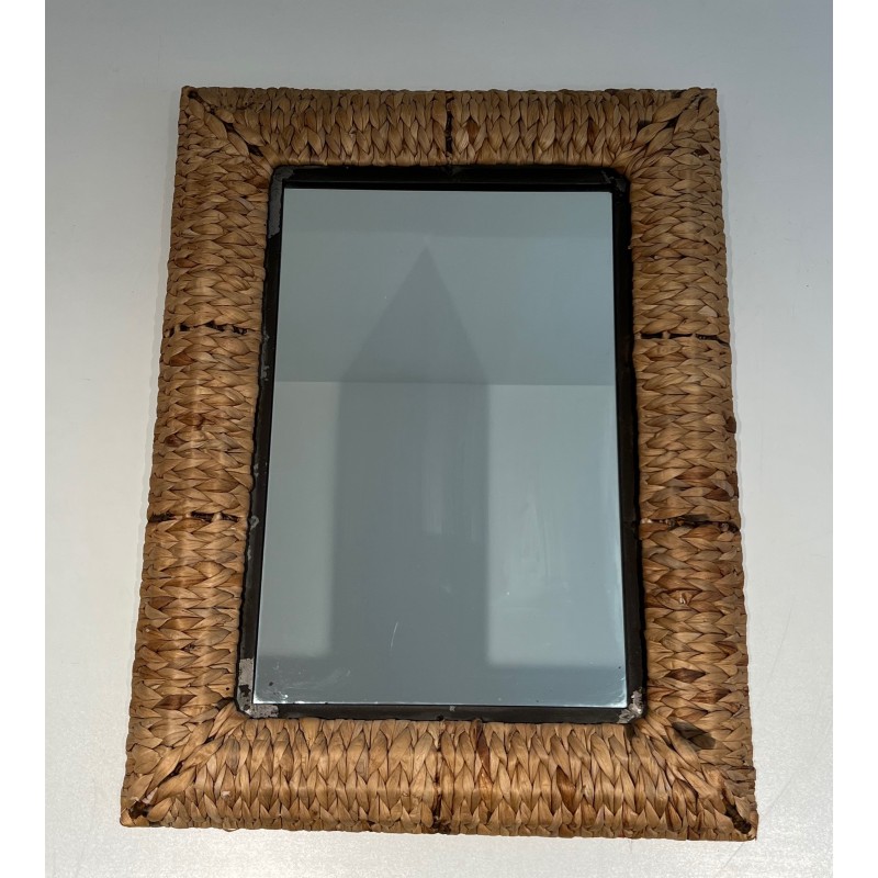 Rectangular Rope Mirror, French Work, Circa 1970
