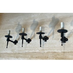 Suite de Quatre Appliques en Fer Forgé