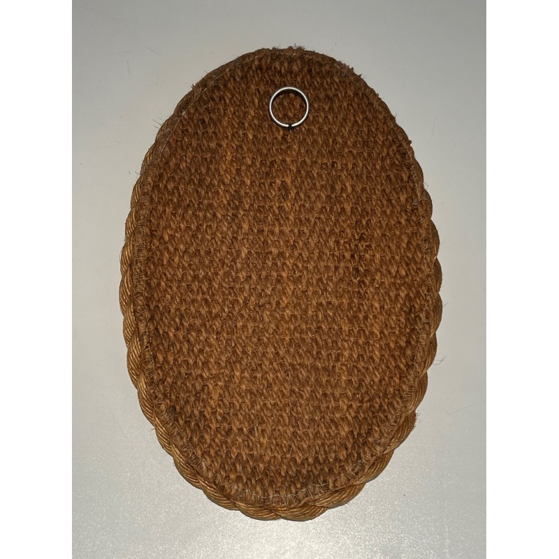 Oval Rope Mirror, French Work in the Taste of Audoux-Minet, Circa 1970