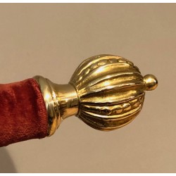 Neoclassical Brass and Red Velvet Gentleman's Valet Stand, Maison Jansen, Circa 1940