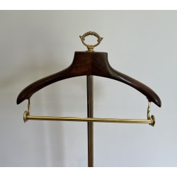 Neoclassical Brass and Wood Gentleman's Valet Stand, French Work, Circa 1940