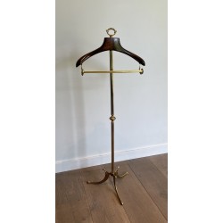 Neoclassical Brass and Wood Gentleman's Valet Stand, French Work, Circa 1940