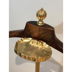 Neoclassical Brass and Red Velvet Gentleman's Valet Stand, Maison Jansen, Circa 1940