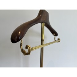 Neoclassical Brass and Wood Gentleman's Valet Stand, French Work, Circa 1940