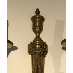Importante Paire d'Appliques en Bronze de Style Louis XVI