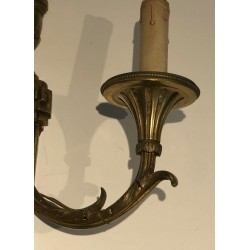 Importante Paire d'Appliques en Bronze de Style Louis XVI